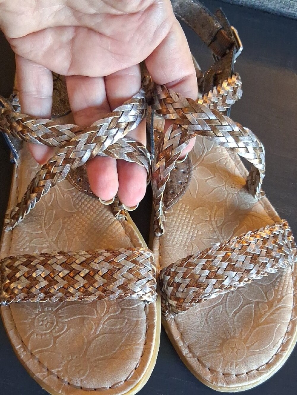 B.O.C. Dena Women's Braided Multi-Tone Metallic Sandals - Picture 10 of 14